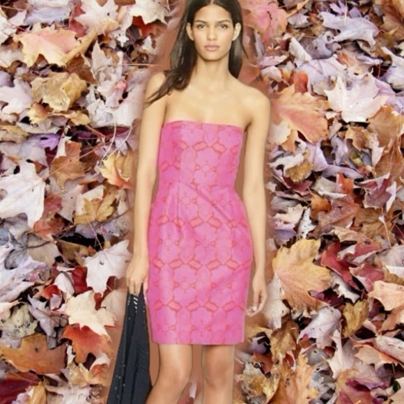 J. Crew Orange & Purple Medallion Silk Blend Strapless ‘Ella’ Dress Size 2 - Picture 1 of 16